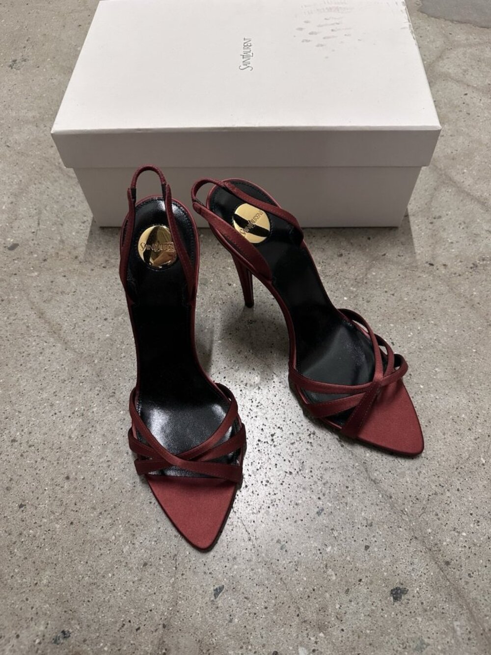 Saint Laurent Kate Sandal Geels Dark Ruggine & New Dark